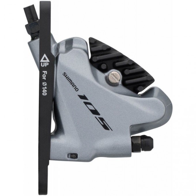 Калипер SHIMANO 105 R7070, передний, гидравлика, FLAT MOUNT, полимерные колодки L03A, серебро, IBRR7070F4RFS Калипер SHIMANO 105 R7070, передний, гидравлика, FLAT MOUNT, полимерные колодки L03A, серебро, IBRR7070F4RFS