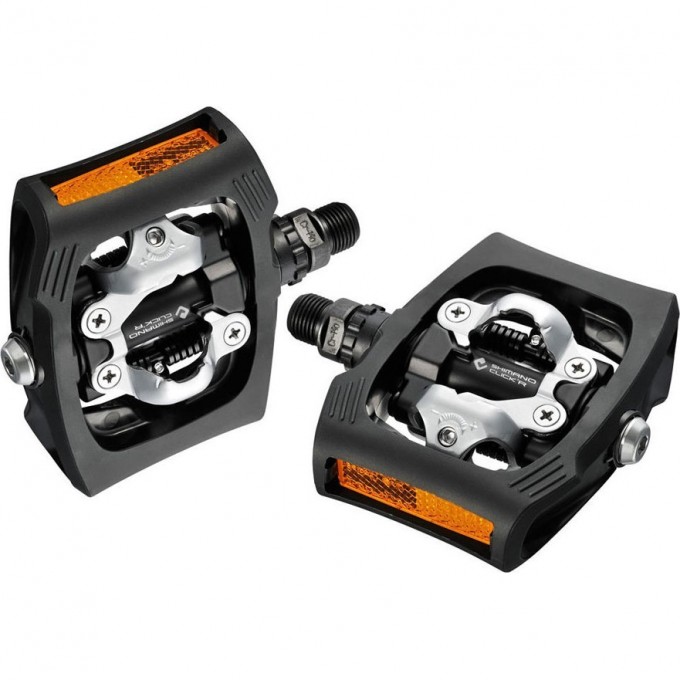 Педали SHIMANO T400, SPD CLICK'R, с шипами SH56, черный EPDT400LR Педали SHIMANO T400, SPD CLICK'R, с шипами SH56, черный EPDT400LR