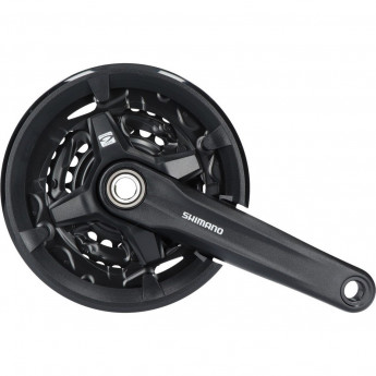 Система SHIMANO ALTUS, MT200-3, 175мм, 40/30/22T, интегрированый вал, с защитой, черный, для 9 скоростей